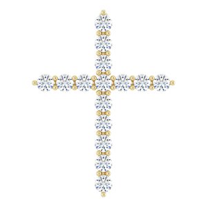 14K Yellow 1/2 CTW Lab-Grown Diamond Cross Pendant