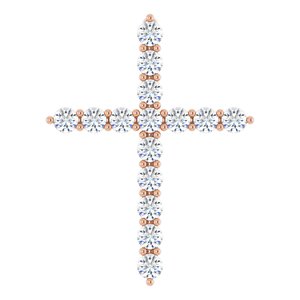14K Rose 1/2 CTW Natural Diamond Cross Pendant Ethereal Legacy Boutiques
