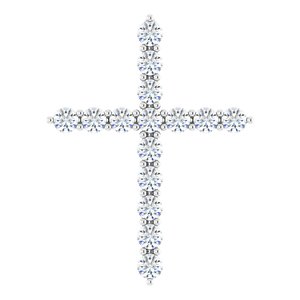 14K White 1/2 CTW Natural Diamond Cross Pendant Ethereal Legacy Boutiques