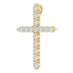 14K Yellow 1/2 CTW Natural Diamond Cross Pendant Ethereal Legacy Boutiques