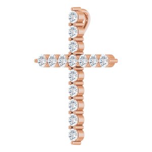 14K Rose 1/2 CTW Lab-Grown Diamond Cross Pendant Ethereal Legacy Boutiques