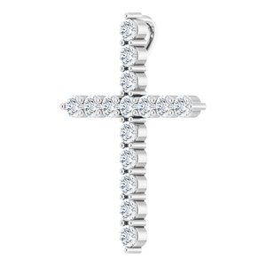 14K White 1/2 CTW Natural Diamond Cross Pendant Ethereal Legacy Boutiques