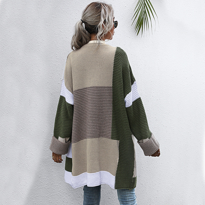 Women’s Color Matching Knit Cardigan FitiqueFit