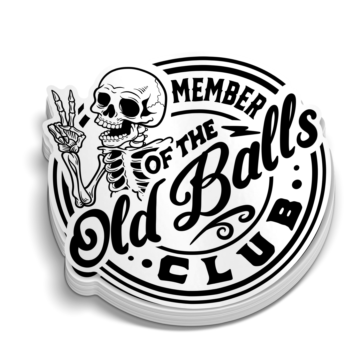 Old Balls Club - Hard Hat Decal Armed American Supply