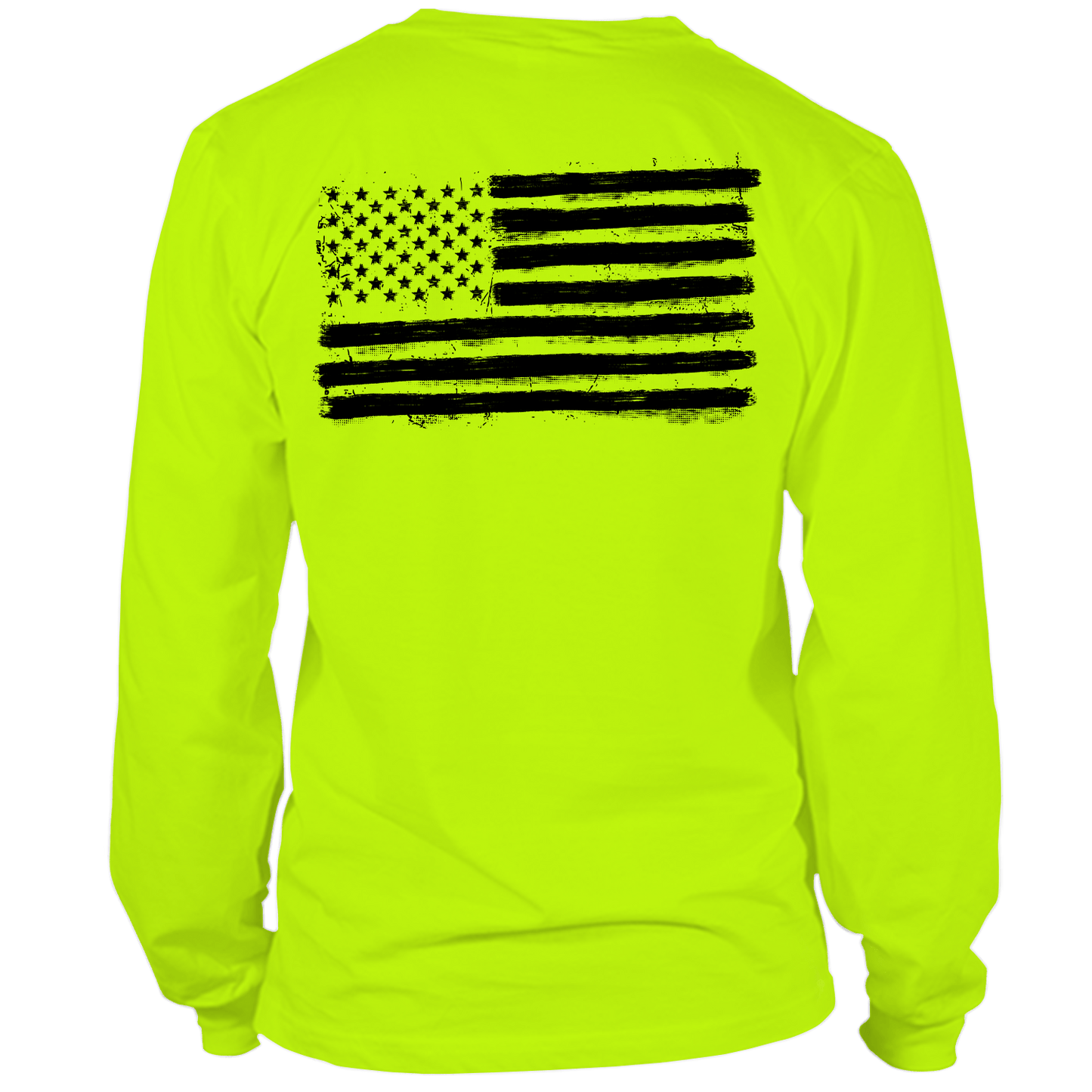 Old Glory - Long Sleeve Safety Yellow Hi-Vis T-Shirt Armed American Supply