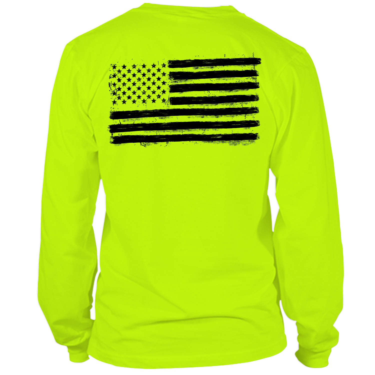 Old Glory - Long Sleeve Safety Yellow Hi-Vis T-Shirt Armed American Supply