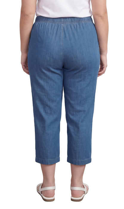 Women’s Lightweight Stretch Denim Capri Pants – Comfortable Everyday Fit TURTLE BAY APPAREL