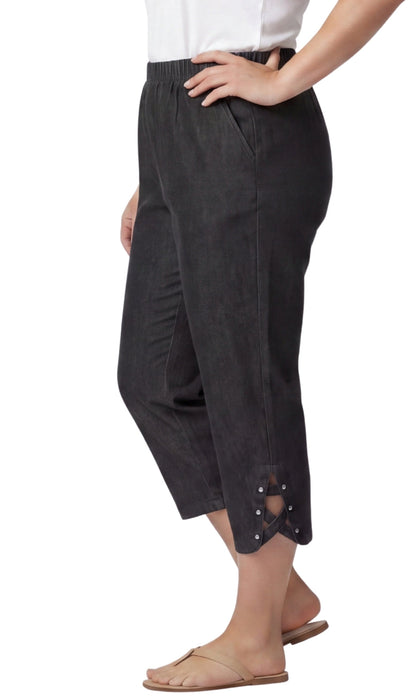 Women’s Lightweight Capris with Studded Hem Detail