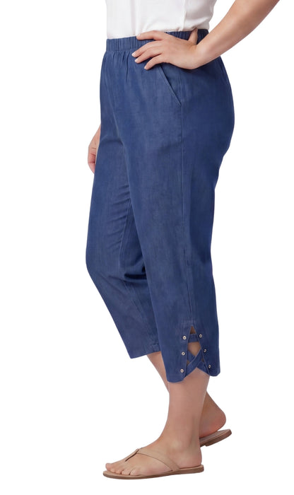 Women’s Lightweight Capris with Studded Hem Detail