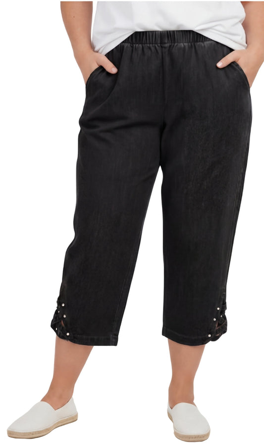 Women’s Lightweight Capris with Studded Hem Detail TURTLE BAY APPAREL