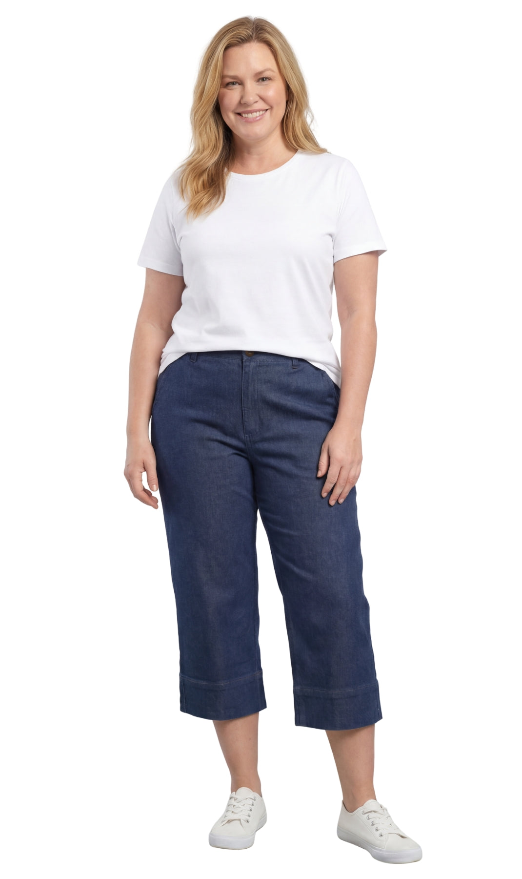 Women’s Lightweight Straight Leg Casual Denim Capri Pants in Cotton Blend Fabric TURTLE BAY APPAREL