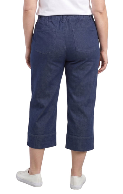 Women’s Lightweight Straight Leg Casual Denim Capri Pants in Cotton Blend Fabric TURTLE BAY APPAREL