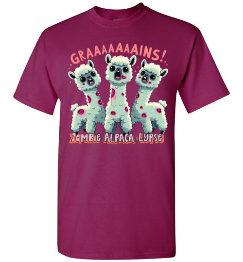 t-shirt: Halloween GRAINS Zombie Alpaca-lypse Gildan Short-Sleeve T-Shirt Purely Alpaca