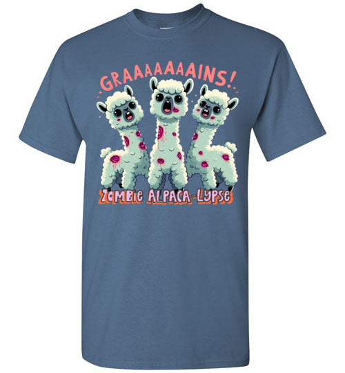 t-shirt: Halloween GRAINS Zombie Alpaca-lypse Gildan Short-Sleeve T-Shirt Purely Alpaca