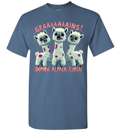 t-shirt: Halloween GRAINS Zombie Alpaca-lypse Gildan Short-Sleeve T-Shirt Purely Alpaca