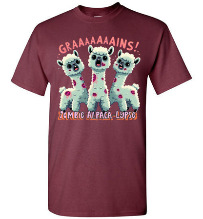 t-shirt: Halloween GRAINS Zombie Alpaca-lypse Gildan Short-Sleeve T-Shirt Purely Alpaca