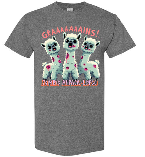 t-shirt: Halloween GRAINS Zombie Alpaca-lypse Gildan Short-Sleeve T-Shirt Purely Alpaca