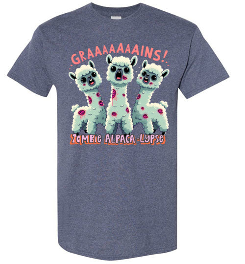 t-shirt: Halloween GRAINS Zombie Alpaca-lypse Gildan Short-Sleeve T-Shirt Purely Alpaca