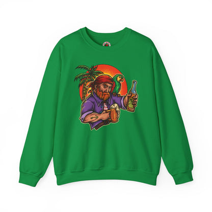 Sunset Pirate Beer Crewneck Sweatshirt The Devil's Pickle