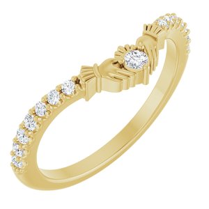 14K Yellow 1/5 CTW Natural Diamond Claddagh Contour Band Ethereal Legacy Boutiques