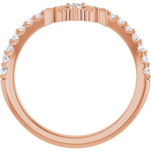 14K Rose 1/5 CTW Lab-Grown Diamond Claddagh Contour Band Ethereal Legacy Boutiques
