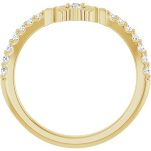 14K Yellow 1/5 CTW Lab-Grown Diamond Claddagh Contour Band Ethereal Legacy Boutiques