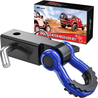 Heavy-Duty Shackle Hitch Receiver with 2-Inch Compatibility, 45,000 lbs Breaking Strength, 3/4" D Ring Trailer Pin, Solid Recovery Towing Kit for Trucks and Off-Road Vehicles New Era Fashion LLc