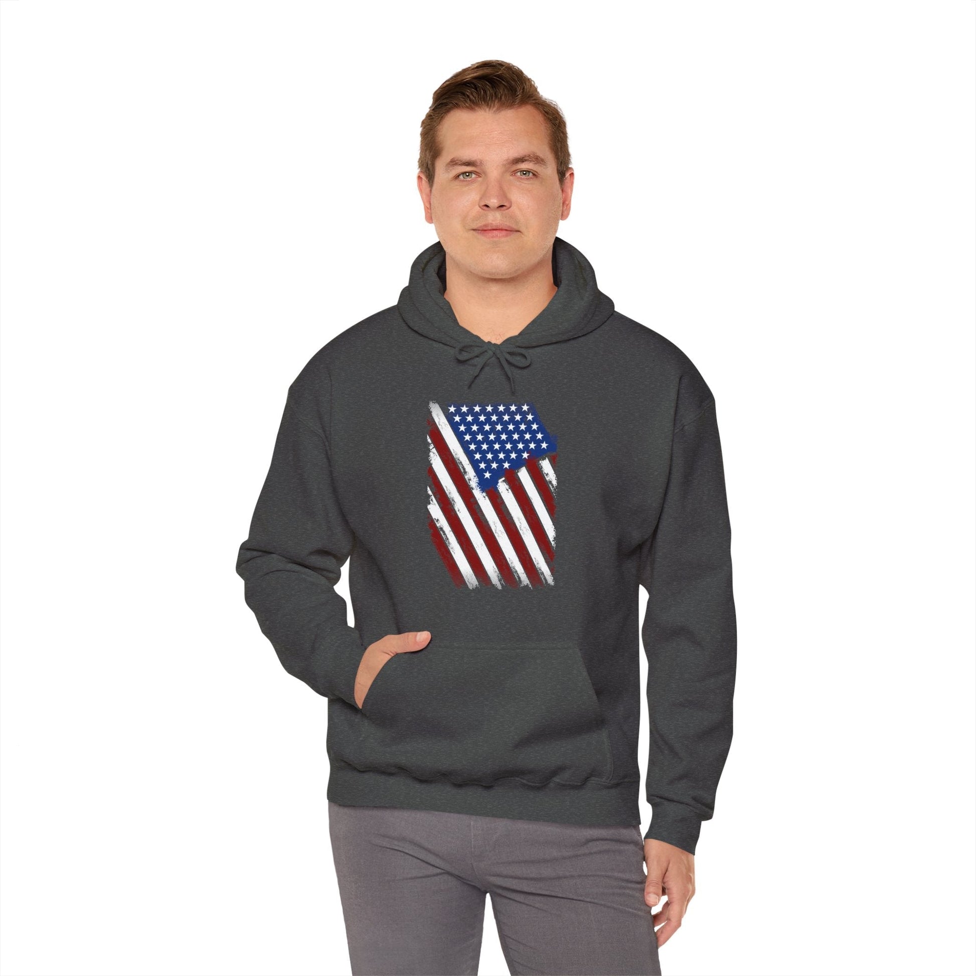 Distressed American Flag Hooded Sweatshirt The Devil's Pickle