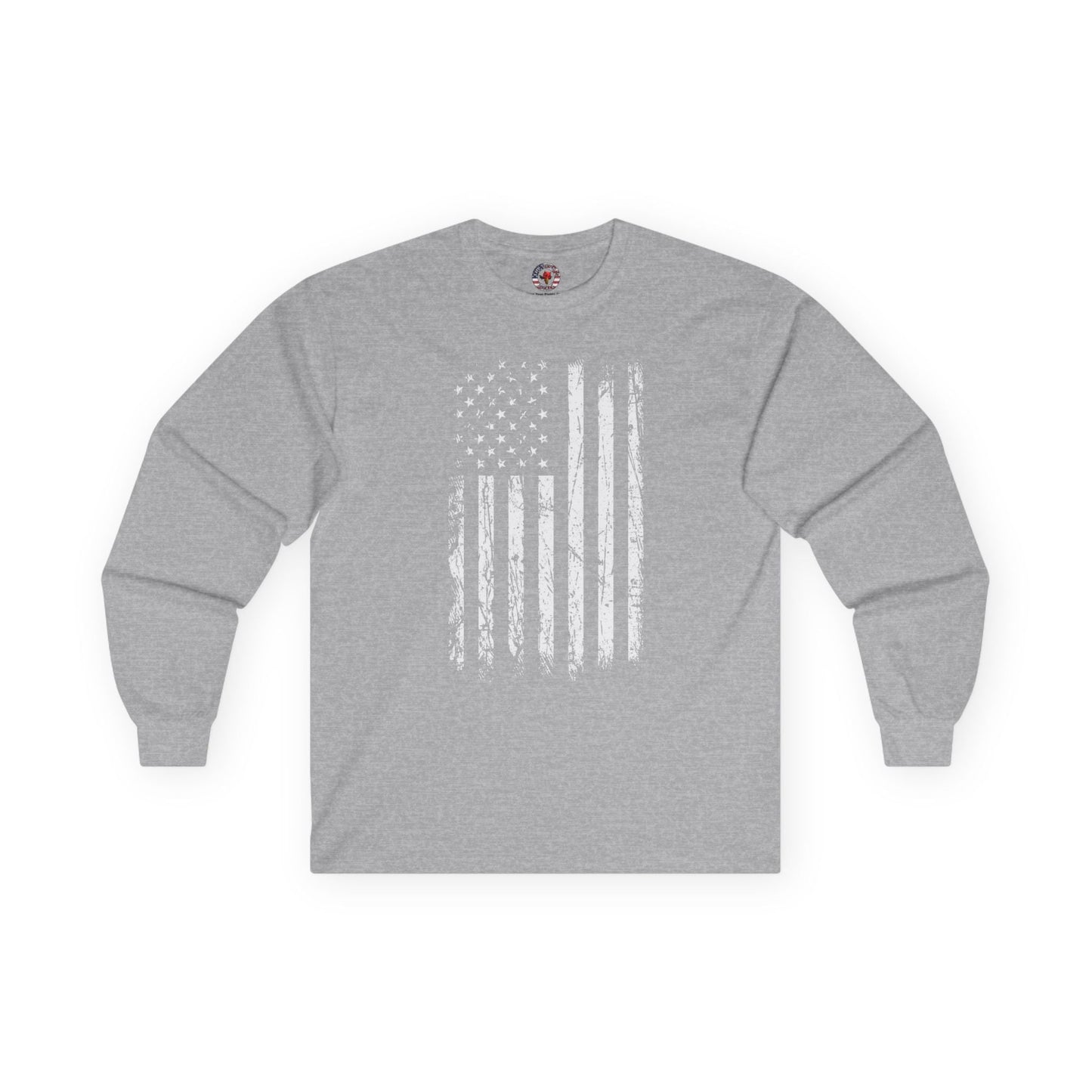 American Grunge Flag Long Sleeve Tee The Devil's Pickle