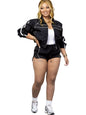 Zippered Contrast-Color Webbing Shorts Womens Two-Piece Set New Era Fashion LLc