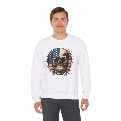 American Flag Skull Crewneck Sweatshirt