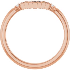 14K Rose .08 CTW Natural Diamond Contour Band Ethereal Legacy Boutiques