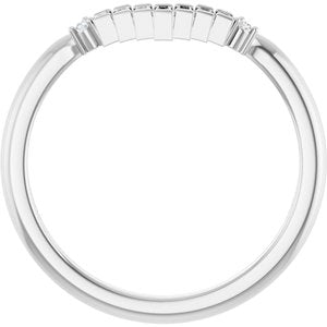 14K White .08 CTW Natural Diamond Contour Band Ethereal Legacy Boutiques