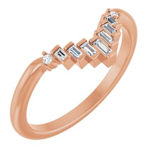14K Rose .08 CTW Natural Diamond Contour Band Ethereal Legacy Boutiques