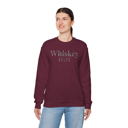 Whiskey Helps Crewneck Sweatshirt The Devil's Pickle