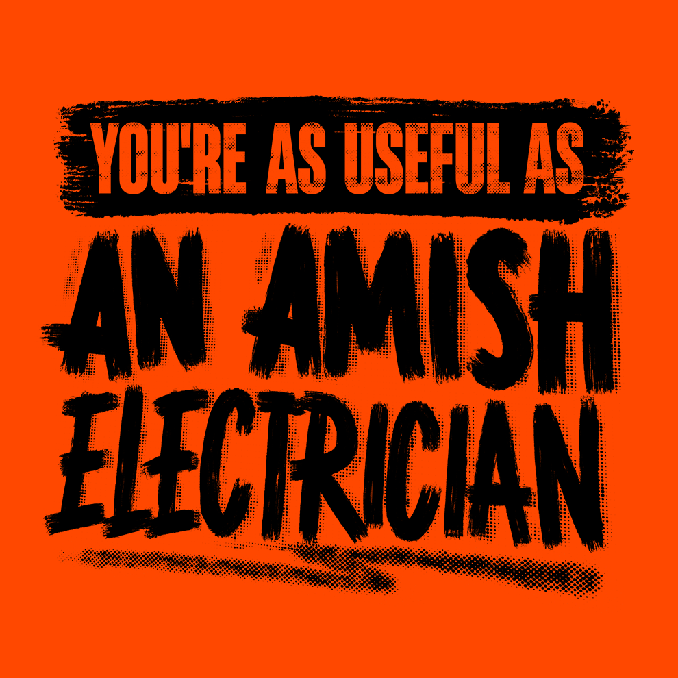 Amish Electrician - Long Sleeve Safety Yellow Hi-Vis T-Shirt Armed American Supply
