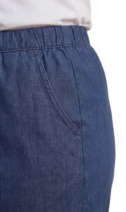 Women's Pull On Denim & Twill Shorts with stretch waist - No zipper or buttons