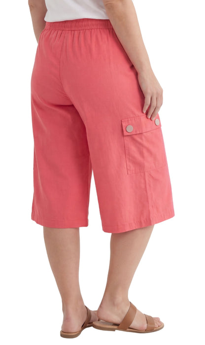 Women's 100% Calcutta Cotton Split Skirt Culottes with Cargo Pockets TURTLE BAY APPAREL