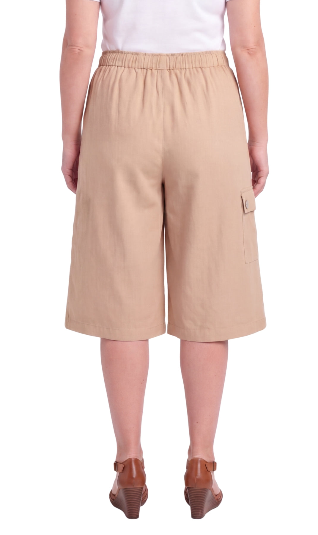 Women's 100% Calcutta Cotton Split Skirt Culottes with Cargo Pockets TURTLE BAY APPAREL