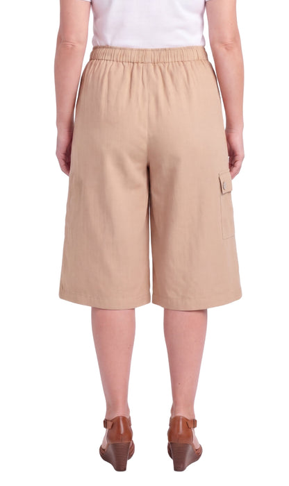Women's 100% Calcutta Cotton Split Skirt Culottes with Cargo Pockets TURTLE BAY APPAREL