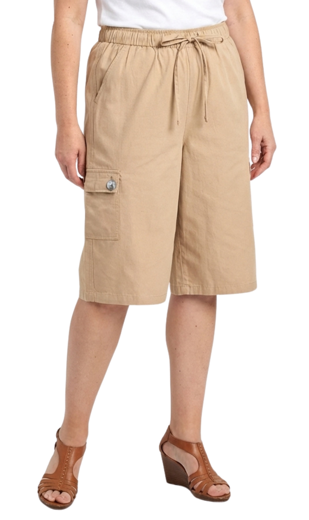 Women's 100% Calcutta Cotton Split Skirt Culottes with Cargo Pockets TURTLE BAY APPAREL