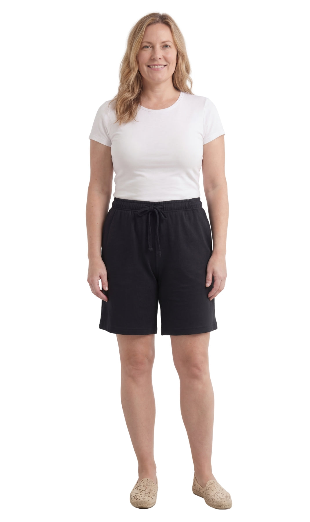 Women's Interlock Knit cotton Shorts with Elastic Waist and Adjustable Drawstring TURTLE BAY APPAREL