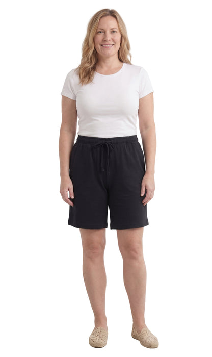 Women's Interlock Knit cotton Shorts with Elastic Waist and Adjustable Drawstring TURTLE BAY APPAREL