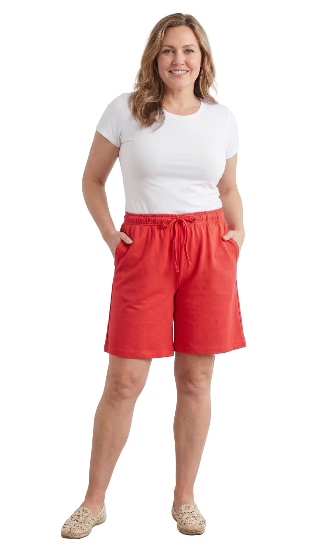 Women's Interlock Knit cotton Shorts with Elastic Waist and Adjustable Drawstring TURTLE BAY APPAREL
