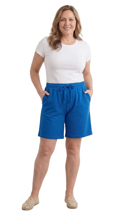 Women's Interlock Knit cotton Shorts with Elastic Waist and Adjustable Drawstring TURTLE BAY APPAREL