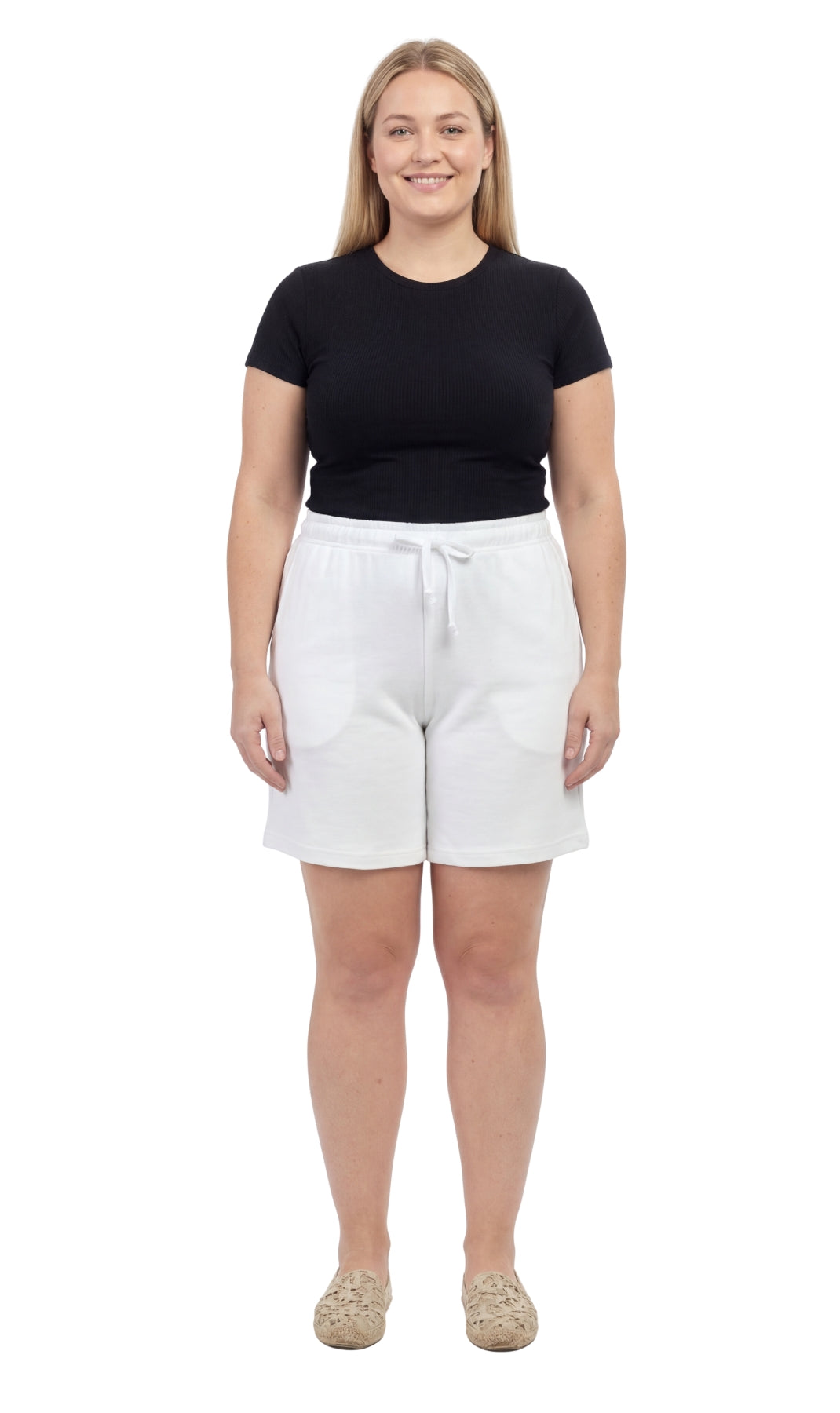 Women's Interlock Knit cotton Shorts with Elastic Waist and Adjustable Drawstring TURTLE BAY APPAREL