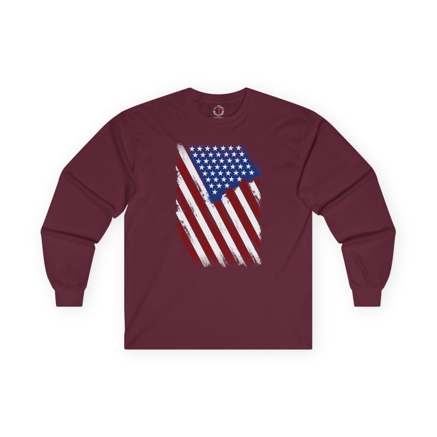 Distressed American Flag Long Sleeve Tee The Devil's Pickle
