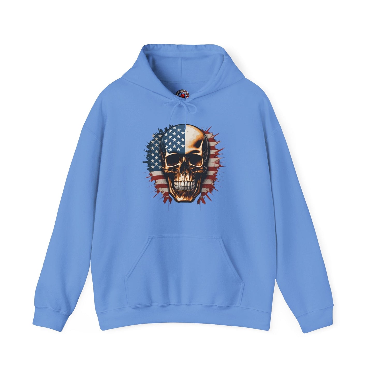 American Flag Skull Hooded Sweatshirt The Devil's Pickle
