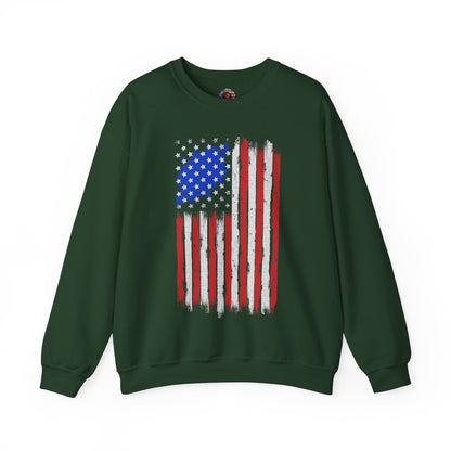 Tattered American Flag Crewneck Sweatshirt The Devil's Pickle