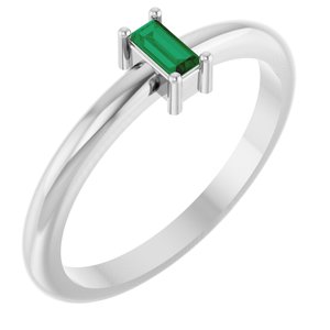 Sterling Silver Natural Emerald Stackable Ring Ethereal Legacy Boutiques